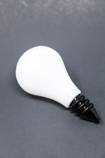 6" White Light Bulb Glass Pipe