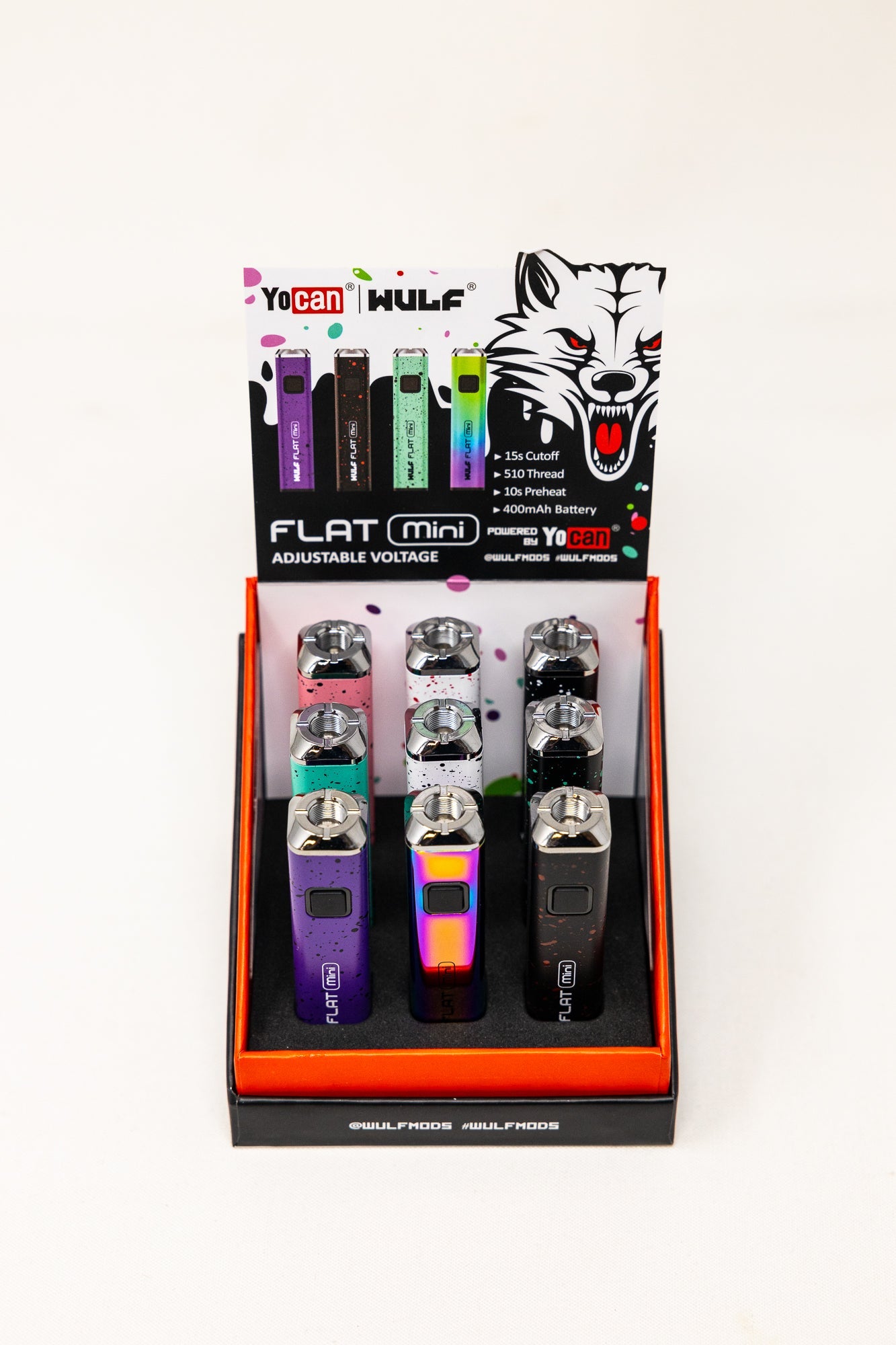 Yocan Wulf Flat Mini Vape Cartridge Battery StonedGenie.com Yocan Wulf Flat Mini Vape Cartridge Battery StonedGenie.com