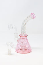 7" Pink Twisted Shower Bend Dab Rig