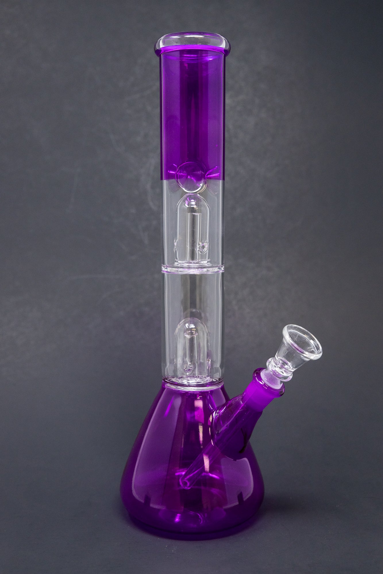 12" Purple Double Percolator Bong