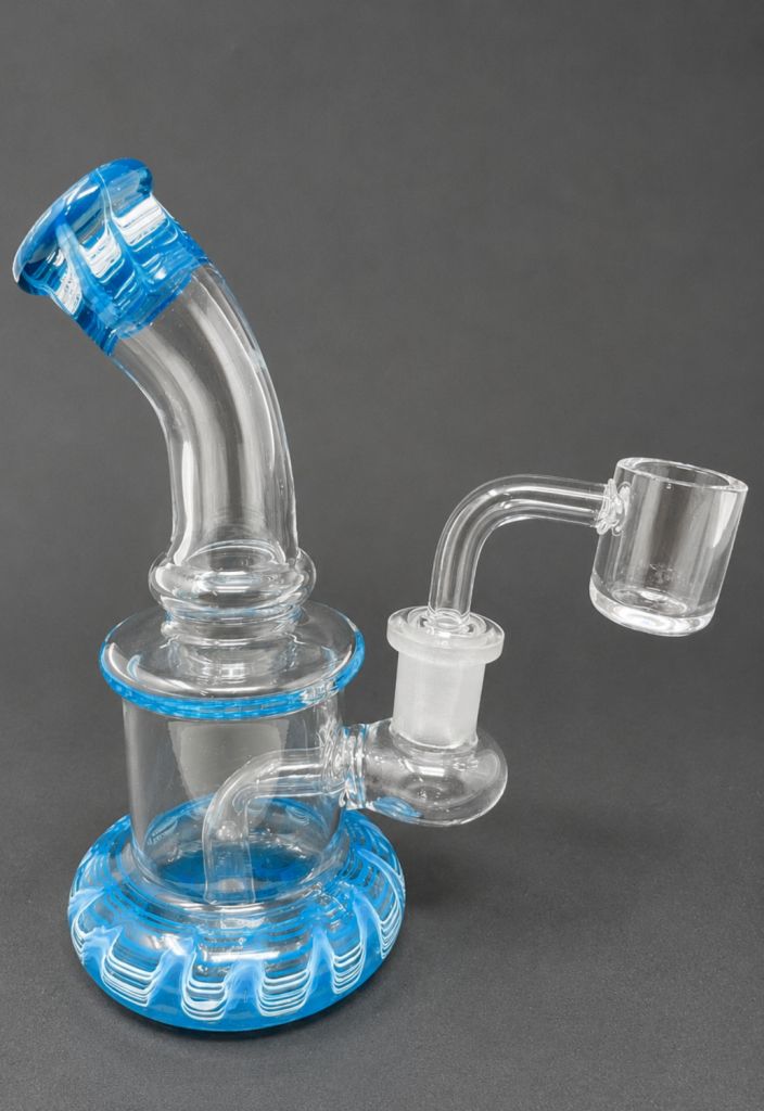 5.5" Psychedelic Blue Shower Perc Dab Rig | 14mm Joint
