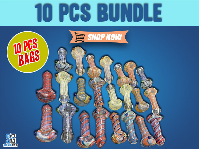 3.5"/4" Glass Hand Pipe - 10 PC Bundle