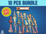 3.5"/4" Glass Hand Pipe - 10 PC Bundle