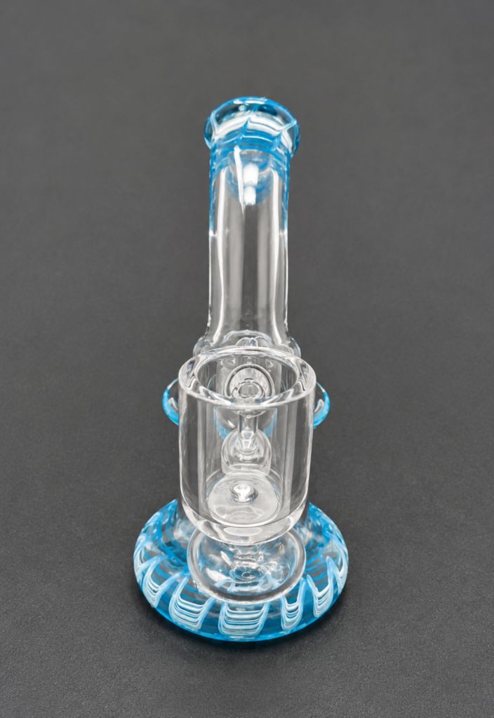 5.5" Psychedelic Blue Shower Perc Dab Rig | 14mm Joint