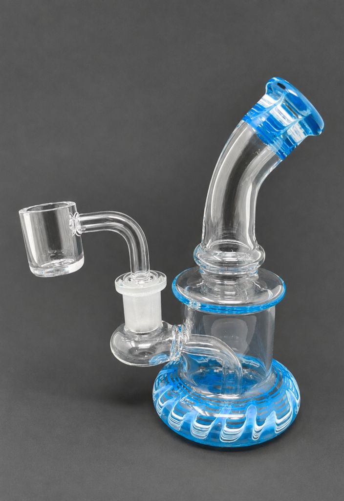 5.5" Psychedelic Blue Shower Perc Dab Rig | 14mm Joint