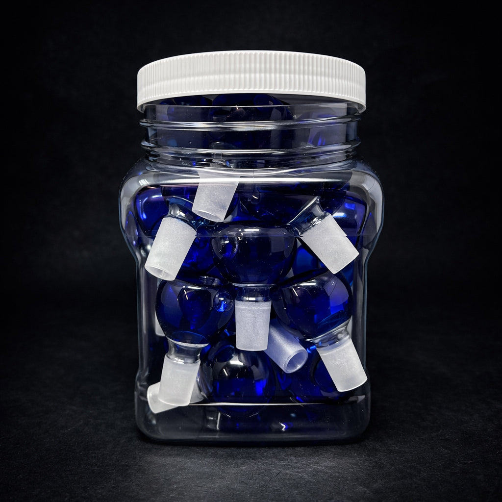14mm Blue Premium Glass Bowls – 25 Pack | Bulk Wholesale StonedGenie.com