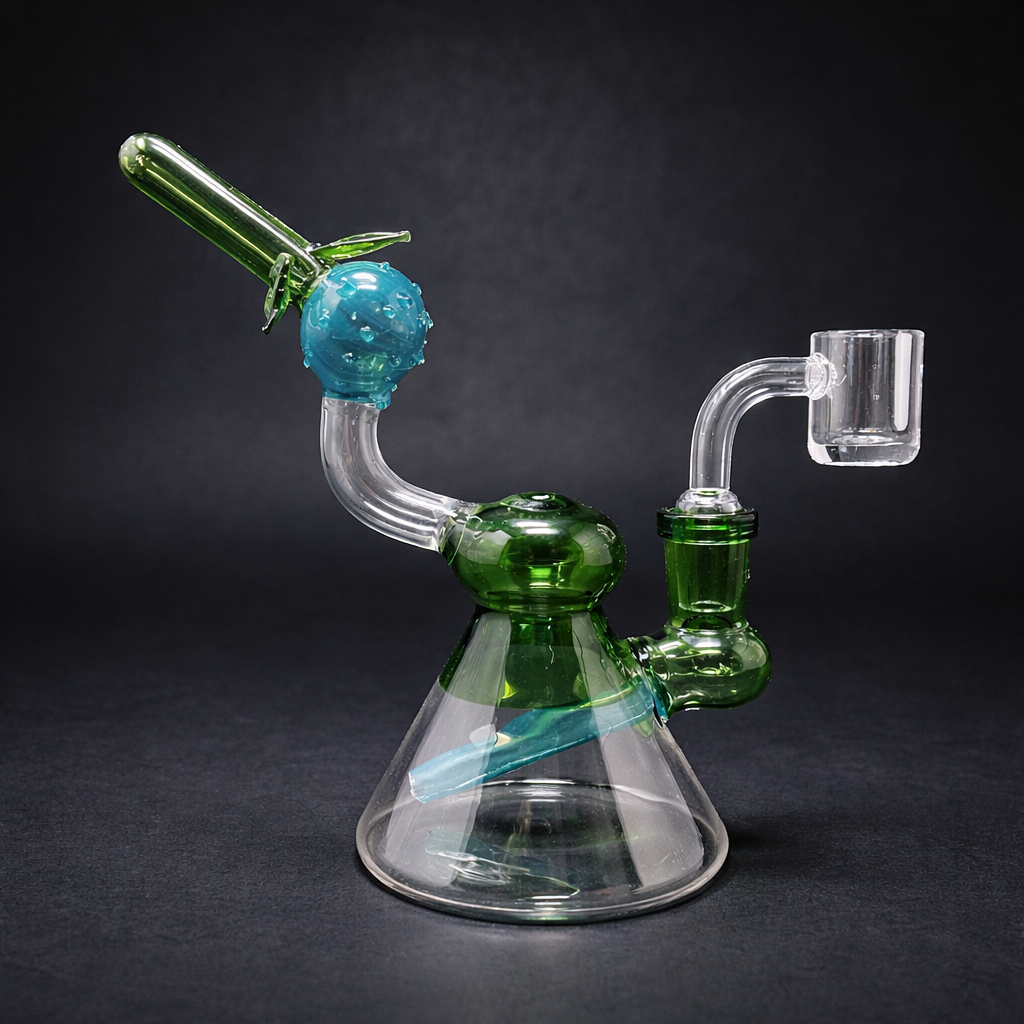6" Green Lemon Drop Dab Rig StonedGenie.com