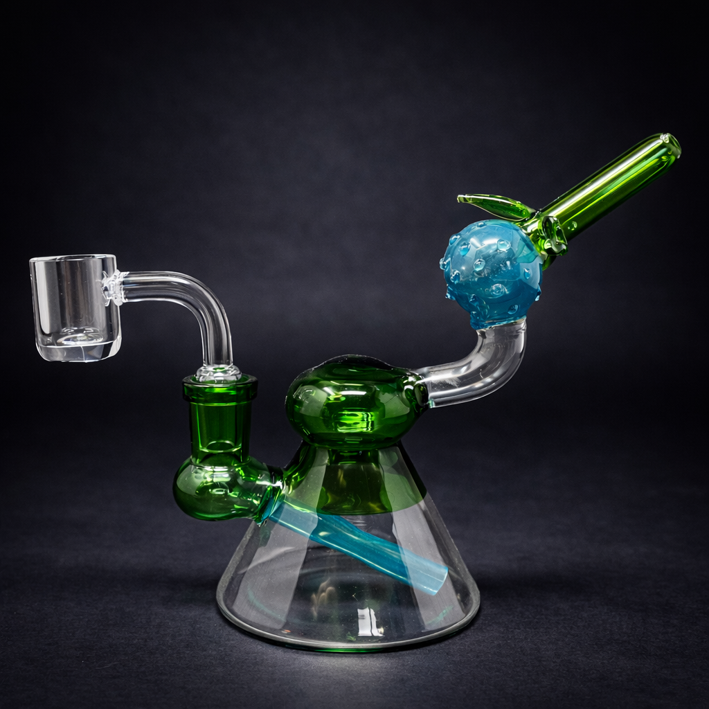 6" Green Lemon Drop Dab Rig StonedGenie.com