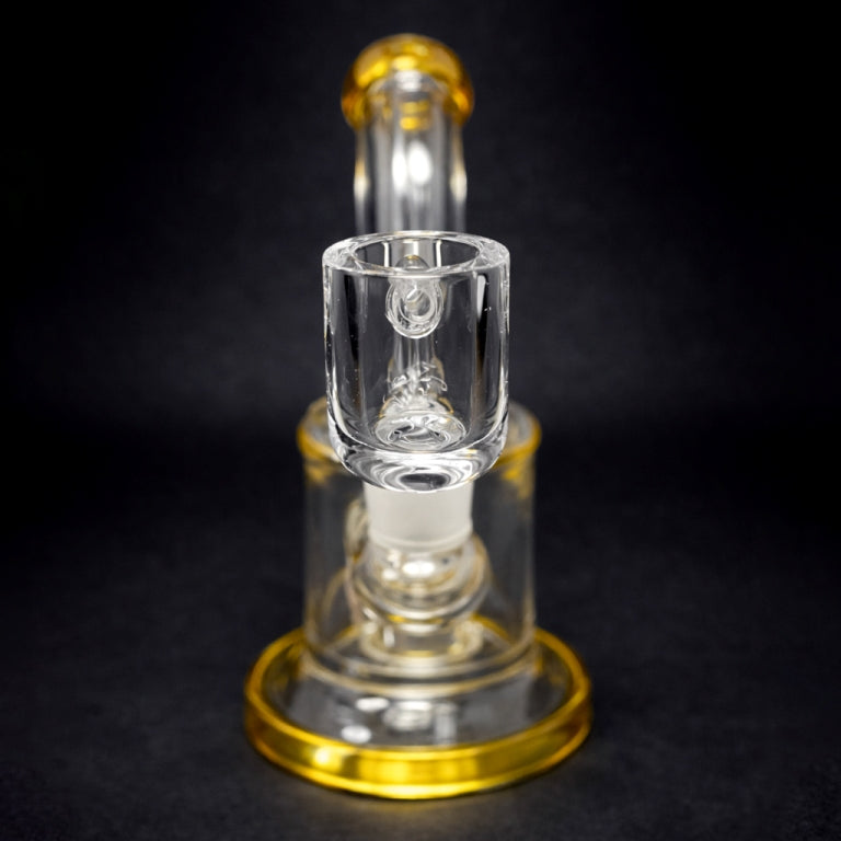 5.5" Yellow Mini Shower Bend Dab Rig StonedGenie.com