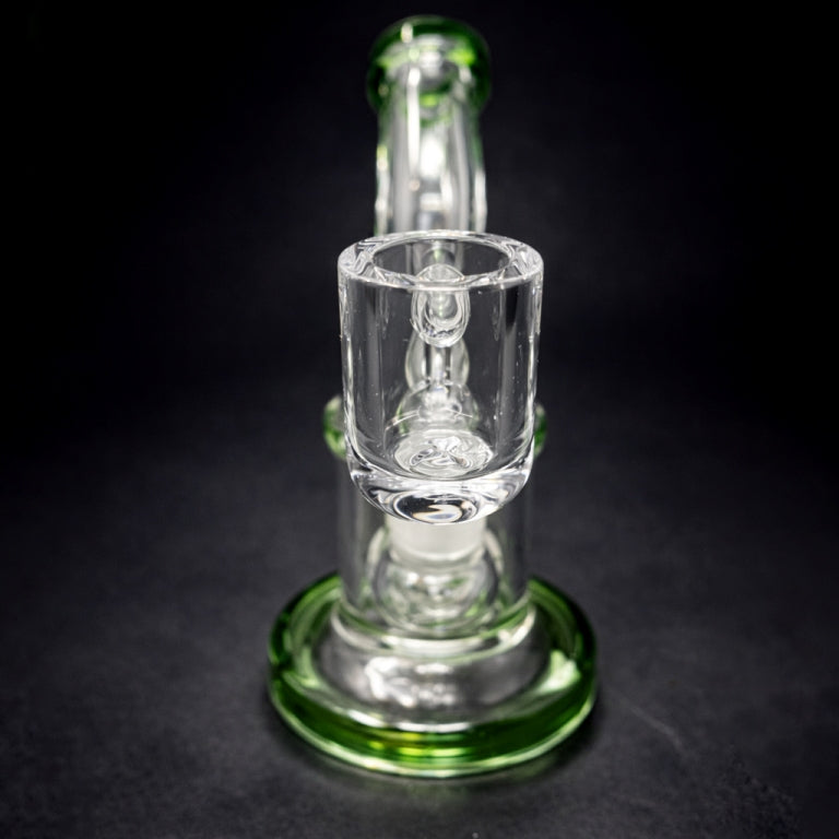 5.5" Green Mini Shower Bend Dab Rig StonedGenie.com