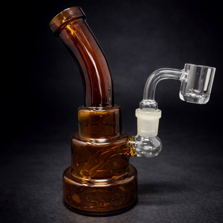 6" Amber Shower Bend Dab Rig StonedGenie.com