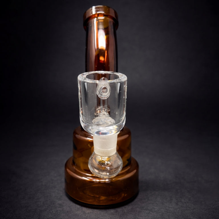 6" Amber Shower Bend Dab Rig StonedGenie.com
