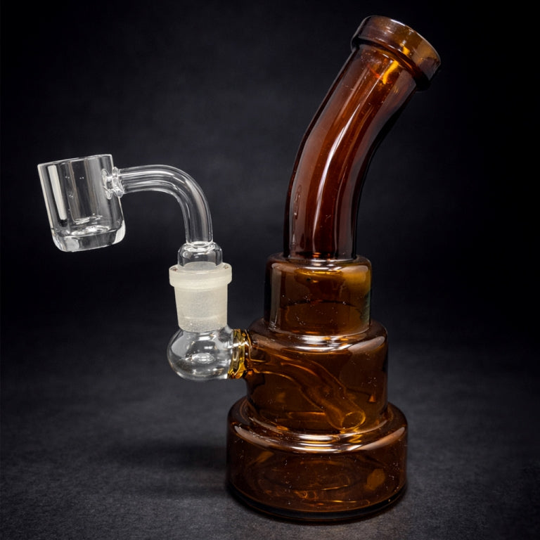 6" Amber Shower Bend Dab Rig StonedGenie.com
