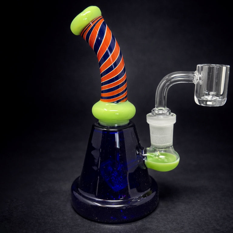 6" Green Spiral Design Dab Rig StonedGenie.com