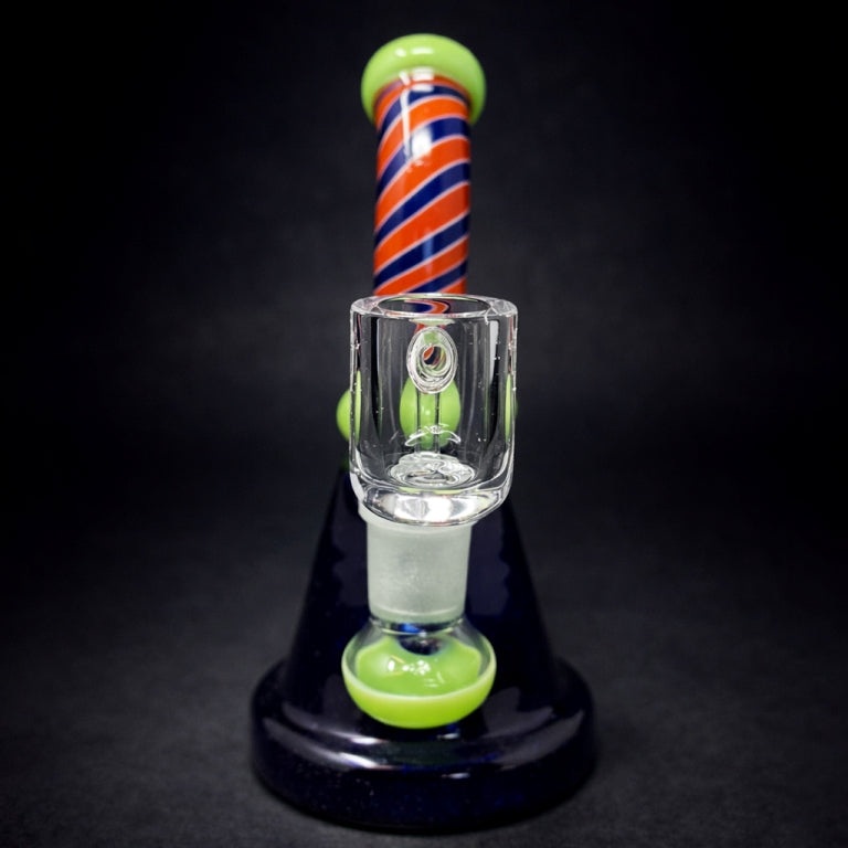6" Green Spiral Design Dab Rig StonedGenie.com