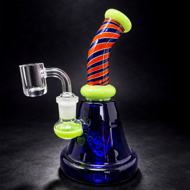 6" Green Spiral Design Dab Rig StonedGenie.com
