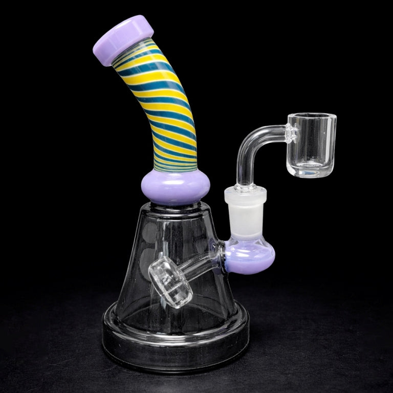 6" Purple Spiral Design Dab Rig StonedGenie.com