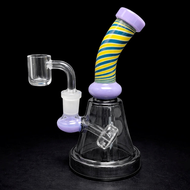 6" Purple Spiral Design Dab Rig StonedGenie.com