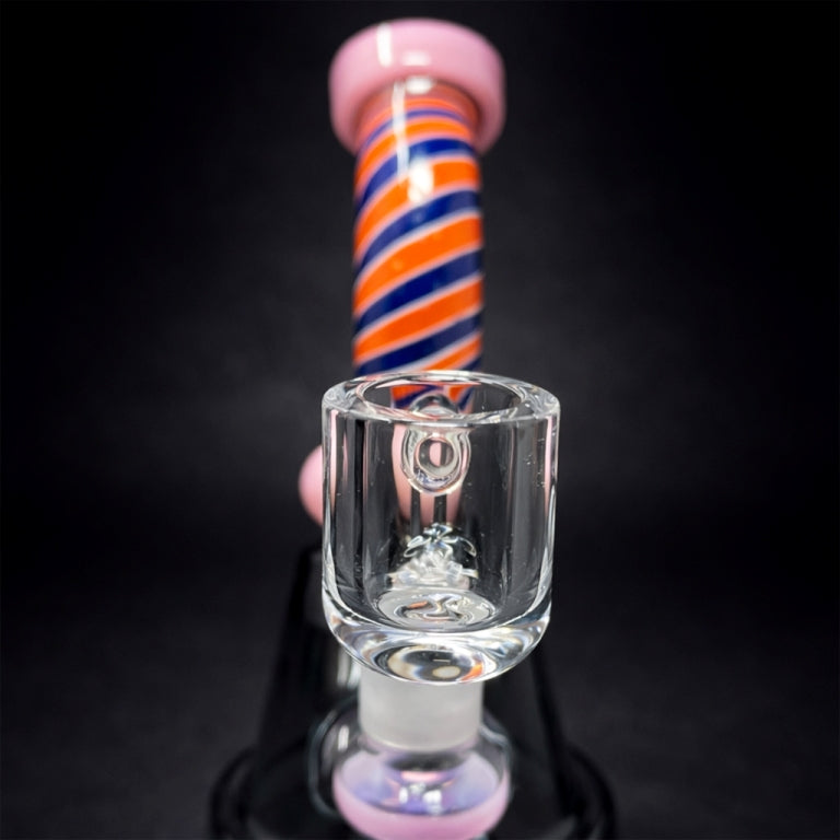 6" Pink Spiral Design Dab Rig StonedGenie.com