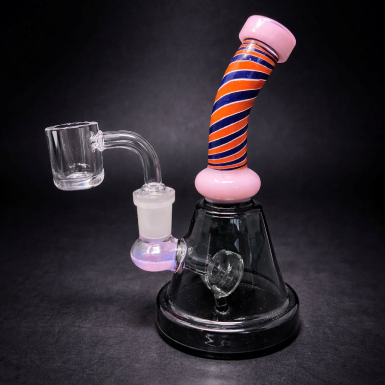 6" Pink Spiral Design Dab Rig StonedGenie.com