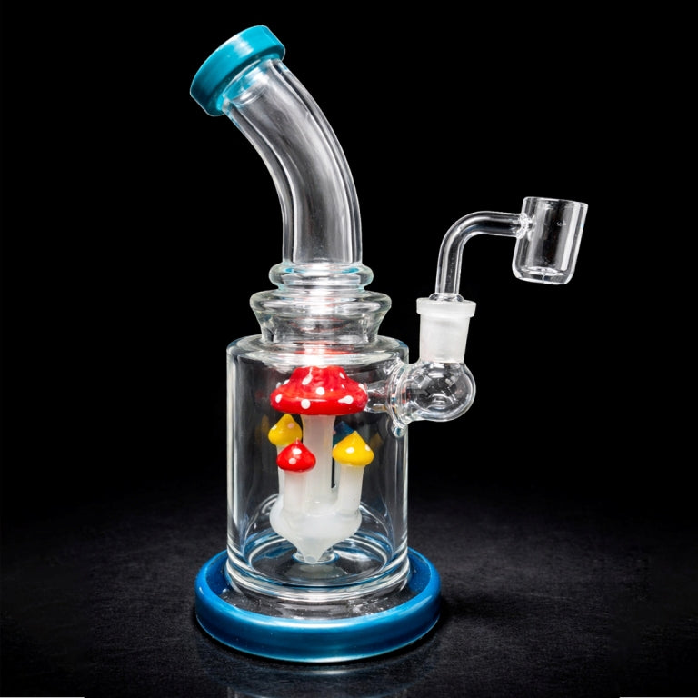 8.5" Blue Mushroom Dab Rig StonedGenie.com