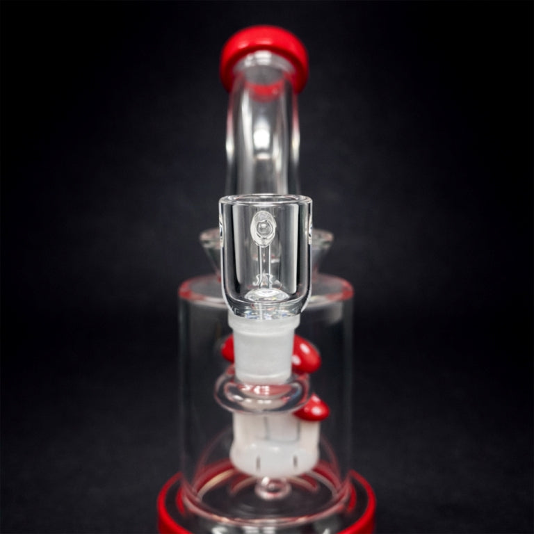 8.5" Red Mushroom Dab Rig StonedGenie.com