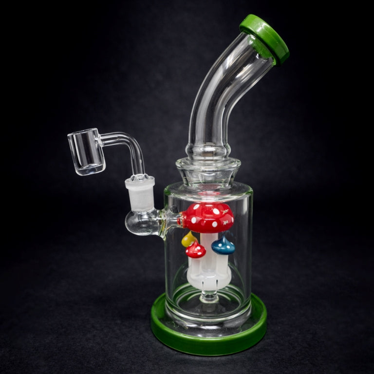 8.5" Green Mushroom Dab Rig StonedGenie.com