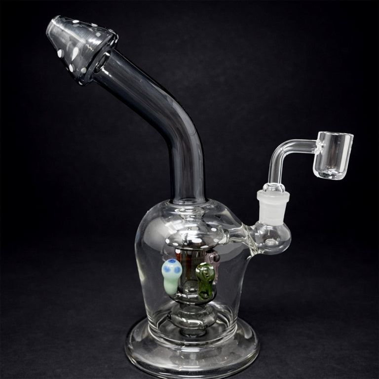 9" Black Premium Mushroom Dab Rig StonedGenie.com