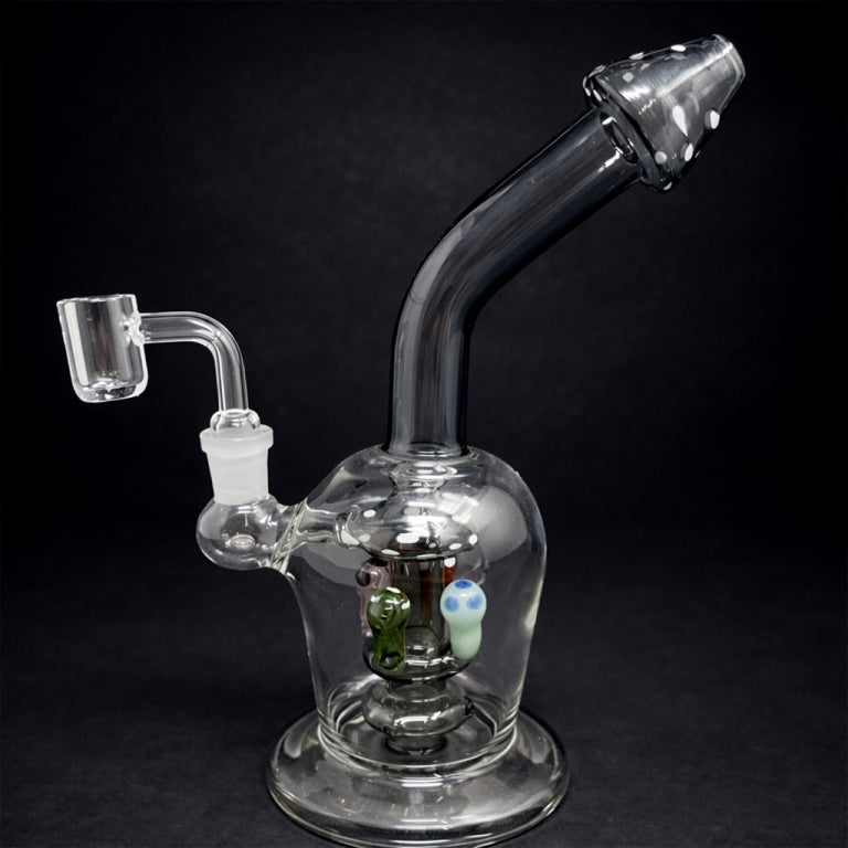 9" Black Premium Mushroom Dab Rig StonedGenie.com