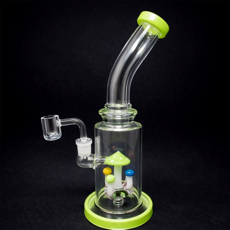 12" Lime Green Mushroom Dab Rig StonedGenie.com