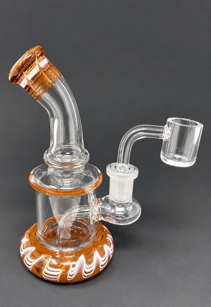 5.5" Psychedelic Brown Shower Perc Dab Rig | 14mm Joint