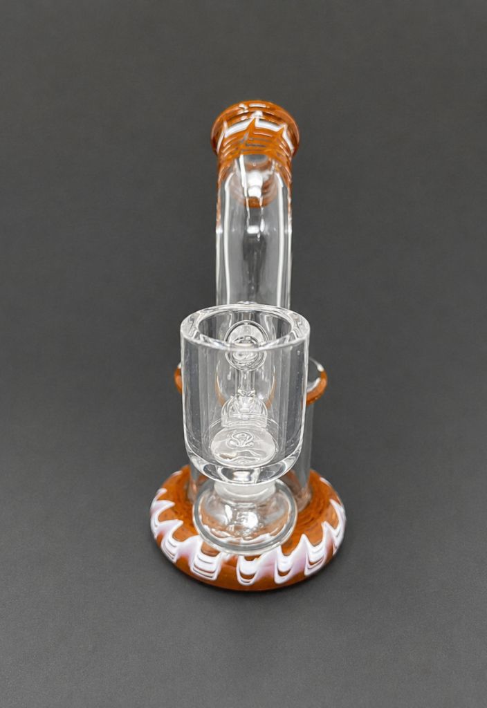 5.5" Psychedelic Brown Shower Perc Dab Rig | 14mm Joint