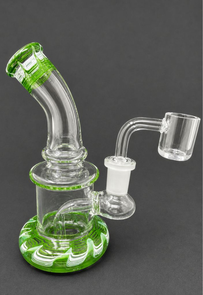 5.5" Psychedelic Green Shower Perc Dab Rig | 14mm Joint