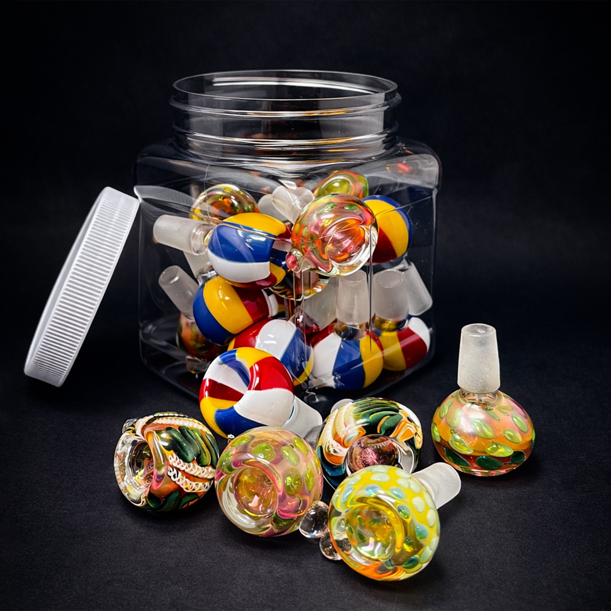 14mm Assorted Glass Bowls – 20 Pack | Bulk Wholesale StonedGenie.com