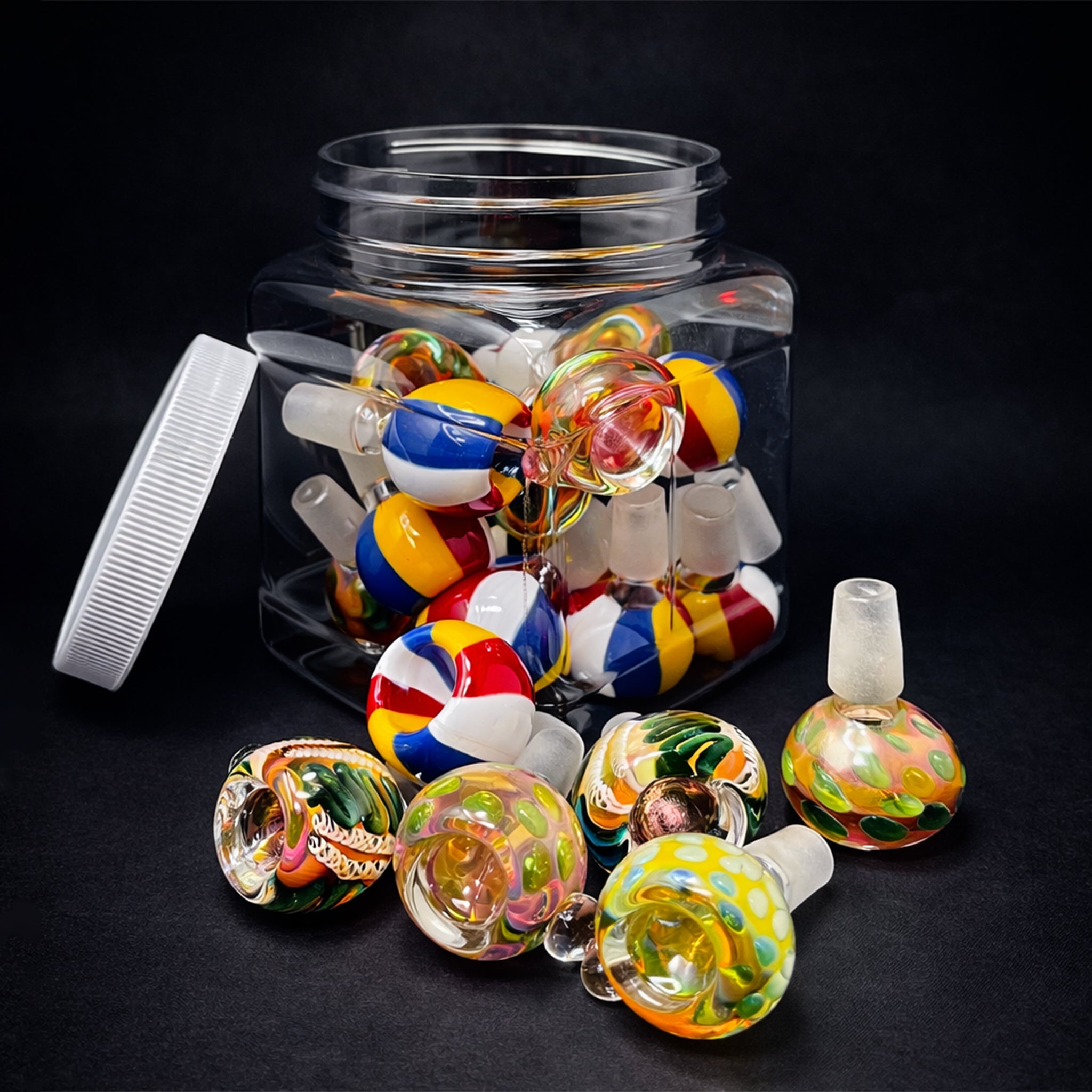 14mm Assorted Glass Bowls – 20 Pack | Bulk Wholesale StonedGenie.com