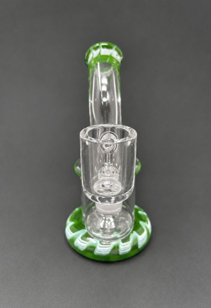 5.5" Psychedelic Green Shower Perc Dab Rig | 14mm Joint
