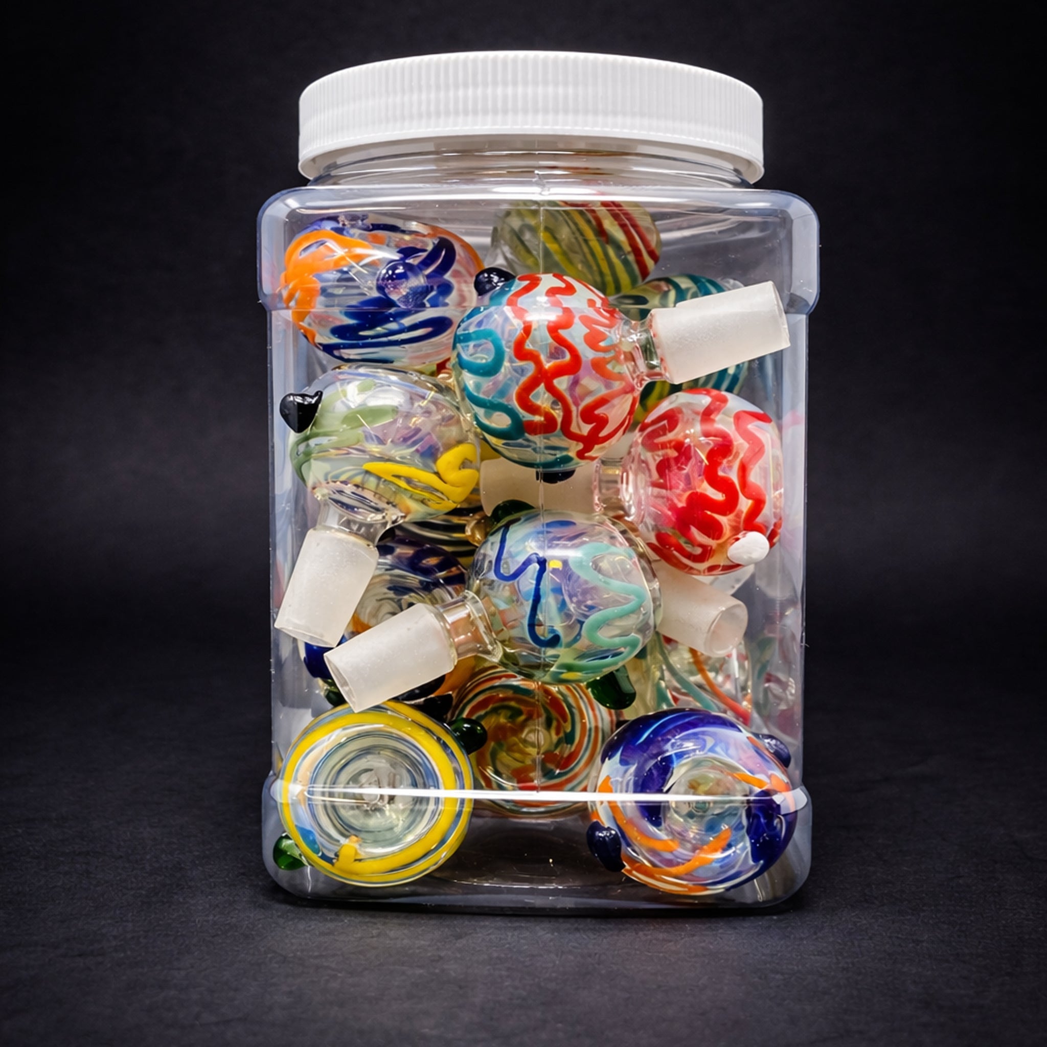 20 Piece Premium Fumed Glass Bowl Pack – Assorted Colors StonedGenie.com