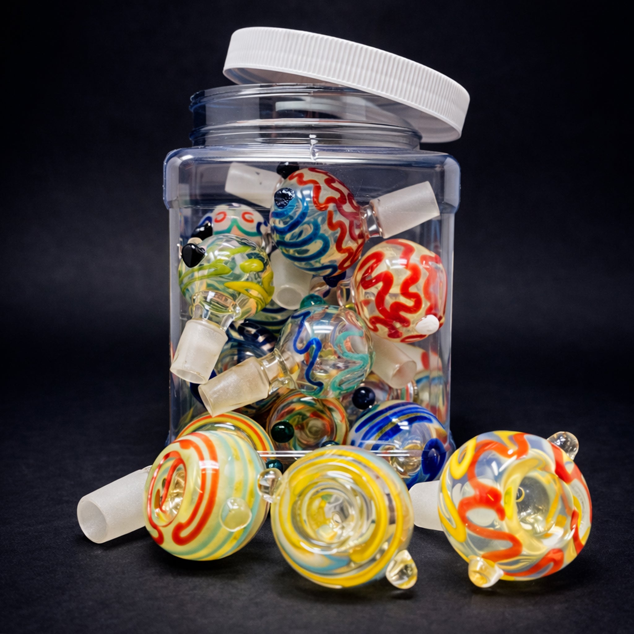 20 Piece Premium Fumed Glass Bowl Pack – Assorted Colors StonedGenie.com