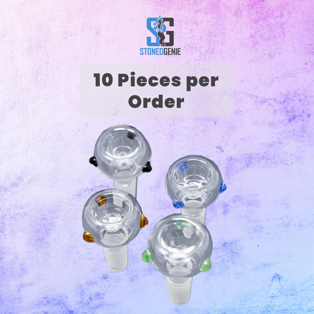 14mm Glass Dotted Bowl Piece