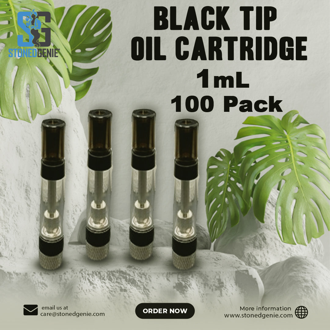 Black Tip OIl Cartridge - 1ML - 100 Pack