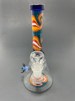 8" Dark Blue Flower Bong