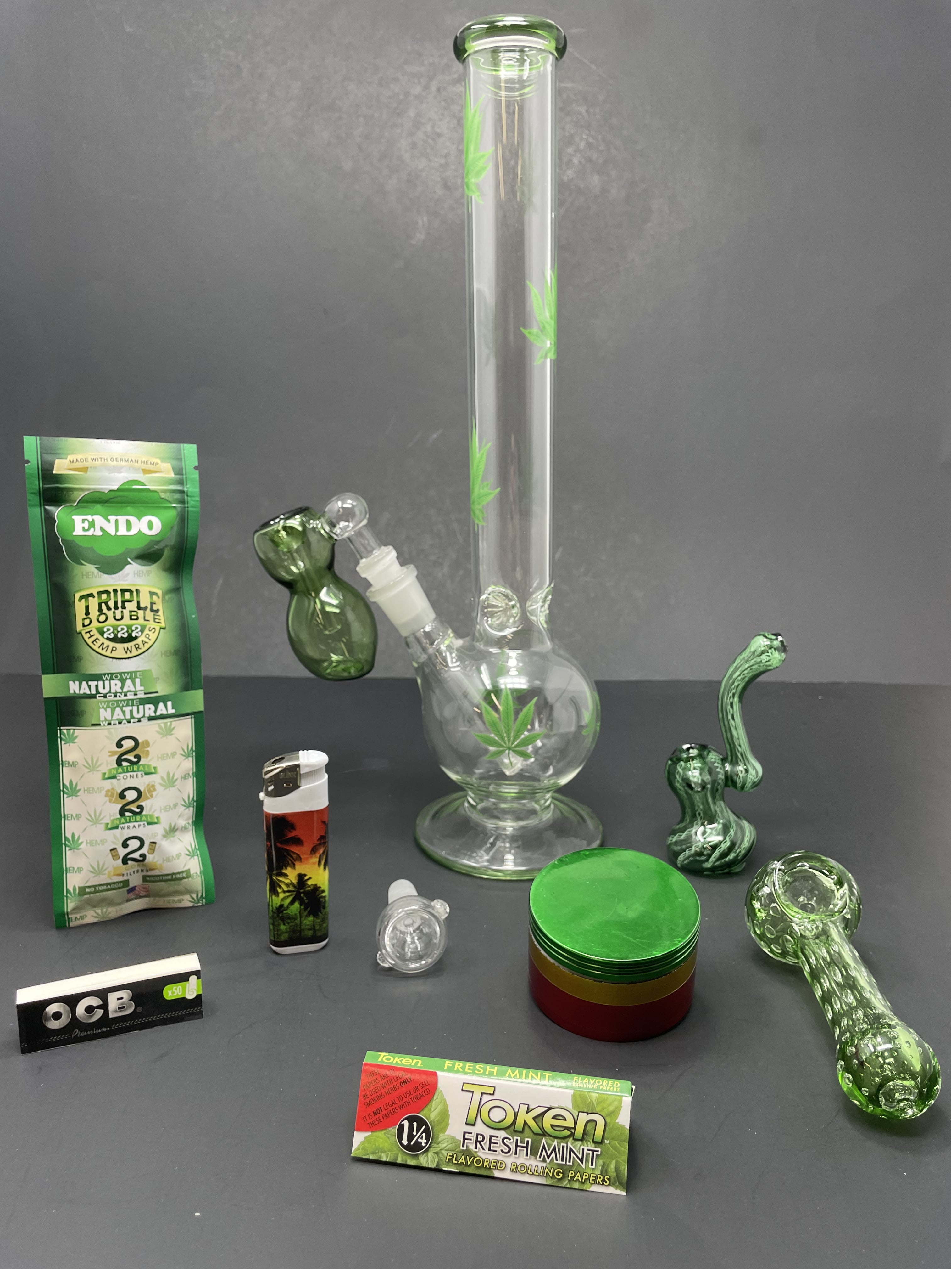 Green Leaf Bong Combo
