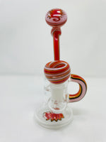 7" Pink Round Recycler Bong