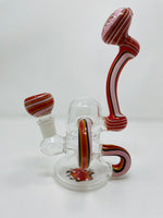 7" Pink Round Recycler Bong