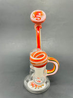 7" Pink Round Recycler Bong
