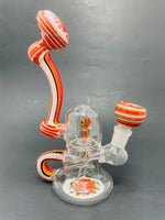7" Pink Round Recycler Bong