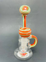 7" Green Round Recycler Bong
