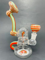 7" Green Round Recycler Bong