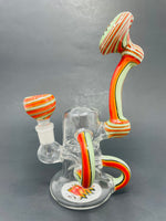 7" Green Round Recycler Bong