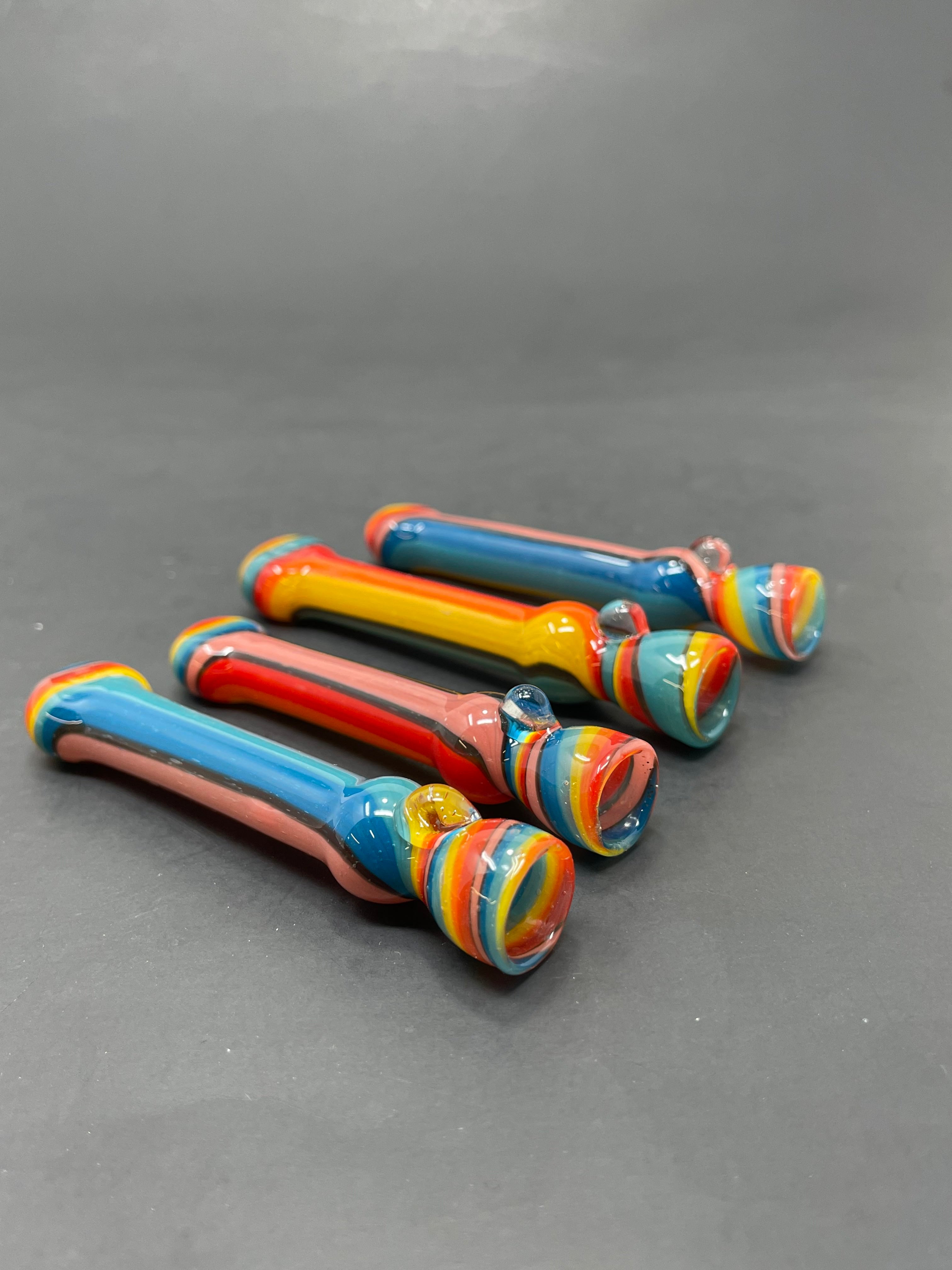 3" Rainbow Chillums - 2 Pack